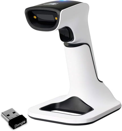 ScanAvenger Wireless Portable 1D&2D with Stand Bluetooth Barcode Scanner: 3-in-1 Handheld Scanner, Rechargeable Battery for Inventory - USB Bar Code/QR Reader (1D&2D with Next Gen Stand)