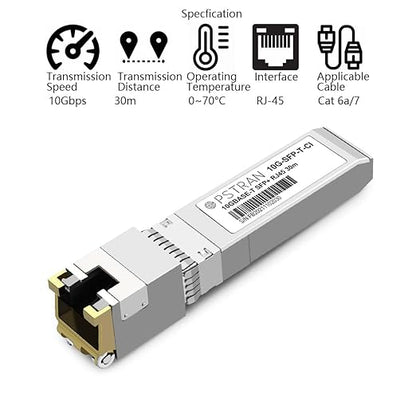 OPSTRAN 10GBASE-T SFP+ to RJ45 Copper Transceiver Module Compatible with Brocade 10G-SFPP-T 30m RJ45 Cat6a/7