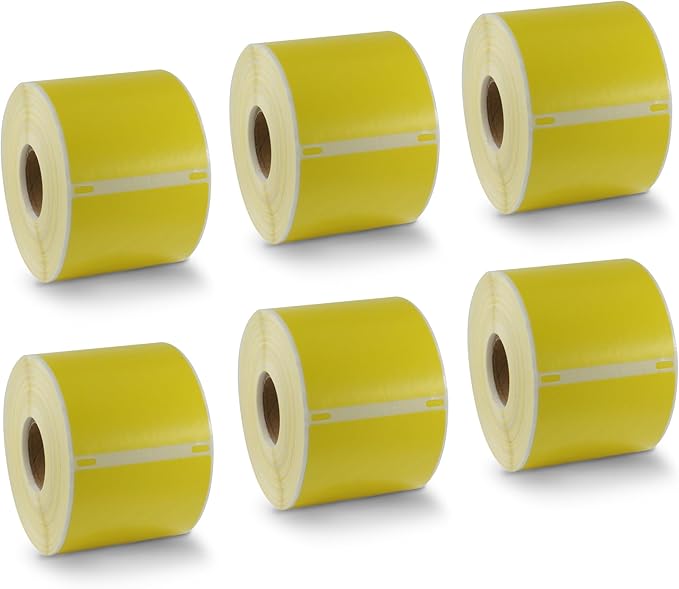 BETCKEY - Compatible DYMO 30256 (2-5/16" x 4") Replacement Shipping Labels - Compatible with Rollo, DYMO Labelwriter 450, 4XL & Zebra Desktop Printers[6 Rolls - 1800 Labels, Yellow]