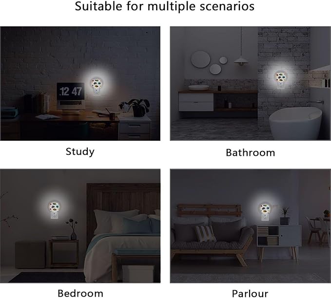 Pigsaly Led Night Light Fiery Paint Splashes Colorful Monster Trucks Night Light Plug in Wall Lamp Smart Dusk to Dawn Sensor Nightlight Led Lamp Energy Saving Lights Gift for Kids Room Bedroom Bathro