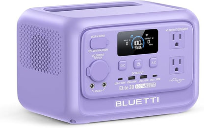 BLUETTI Elite 30 V2 Portable Power Station, 288Wh Solar Generator with 600W AC Outlet (Power Lifting 1500W), Fast Charging LiFePO4 Battery, UPS Backup Power for Camping, Road Trip, Outage