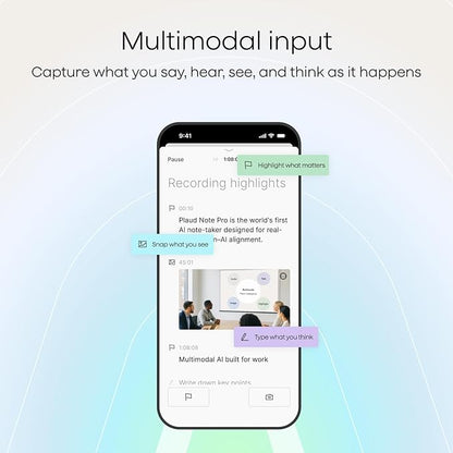 Plaud NotePin S AI Voice Recorder, Wearable AI Notetaker, AI Transcribe & Summarize, Support 112 Languages, 64GB Memory, Audio Recorder for Meetings Interviews with 4 Accessories, Silver