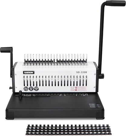 Rayson SD-220B Binding Machine, 21 Holes Comb Binding Machine, Max. Punch 20 Sheets & Binding 400 Sheets