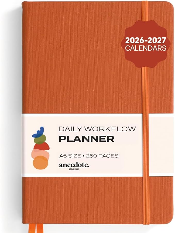Anecdote 2026-2027 Planner: A Monthly, Weekly & Daily Planner with Calendar | 8.5" x 5.2" | Hardcover To-Do List Organizer, Planning Your Success, Start Anytime, Achieve Productivity Goals (Nutmeg)