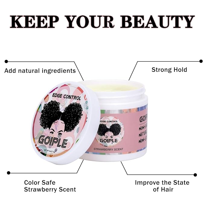 WOZUTUNT Edge Control Wax, Hair Styling Product, Strong Hold Non-greasy Edge Control Gel, Edge Wax, Rosemary Oil for Hair Growth, for Black Hair, Includes Edge Brush, 4 oz