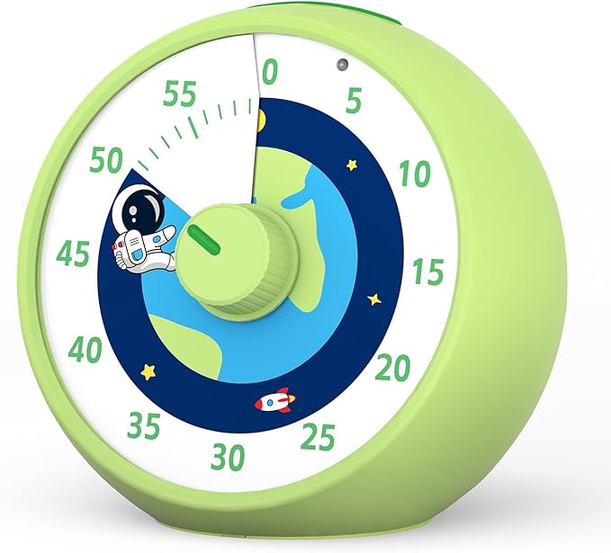 Visual Timer for Kids, 60-Minute Countdown Timer for Classroom Office Kitchen, Desk Timer Kids Time Management Tools with Silent Operation, Pomodoro Time Rainbow Pattern