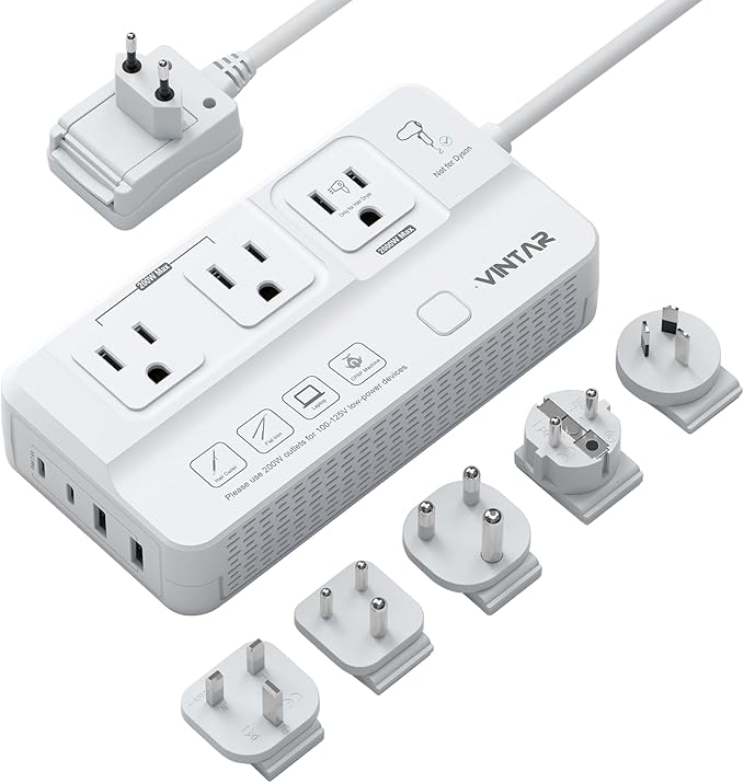 220V to 110V Voltage Converter, VINTAR 2000W Travel Converter for Hair Dryer and 200W Power Converters for Curling Iron, Universal Travel Adapter Step Down Transformer for US to Europe UK India AU SA