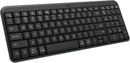 Logitech K250 Bluetooth Keyboard with Numpad, Easy Connectivity, Compact Wireless Keyboard Made with Recycled Plastic, Spill-Resistant, Comfortable Keys - Windows/MacOS - Graphite