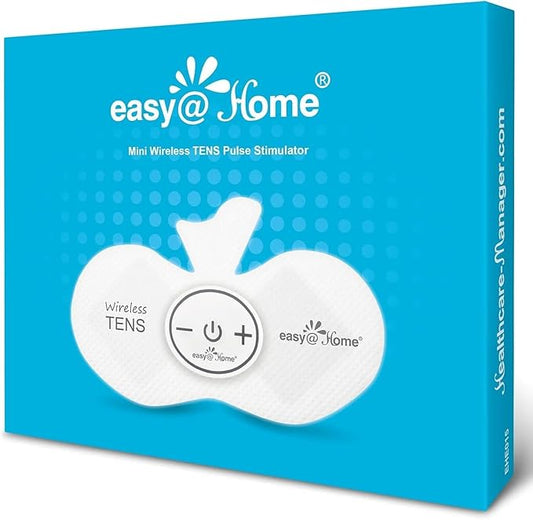 Easy@Home Rechargeable Compact Wireless TENS Unit - 510K Cleared, FSA Eligible Electric EMS Muscle Stimulator Pain Relief Therapy, Portable Pain Management Device EHE015