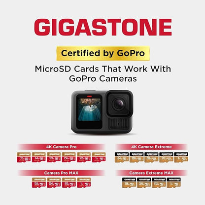 [5-Yrs Free Data Recovery] Gigastone 512GB Micro SD Card, 4K Camera Pro, A2 V30 UHS-I U3 C10, Up to 150/120MB/s, for Smartphone, GoPro, Action Cam, 4K UHD Video, with Adapter & USB-C Card Reader