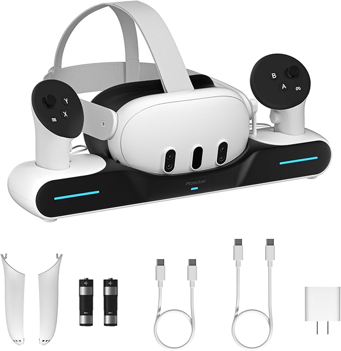 Maecker Charging Dock for Meta Quest 3 Charging Station Magnetic Charger for Meta Quest 3 Accessories Charging Stand