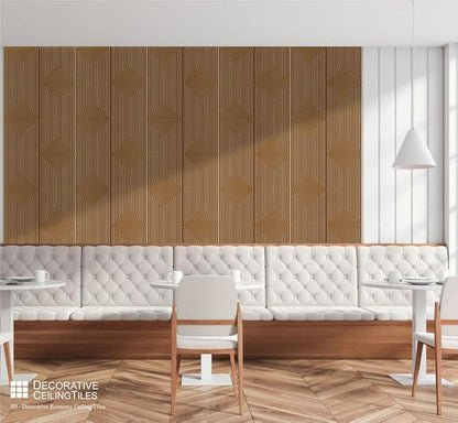 From Plain To Beautiful In Hours 9004 Depth Tier PVC 12 in x 12 in Peel and Stick Wall Panels (Covers / 10 sq.ft), Dairy Cream, 10 Piece