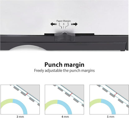 MAKEASY Binding Machine, 21-Hole, 450 Sheets, Comb Binding Machines with 1 Box Comb Bindings Spines, Comb Binder for Letter Size, A4, A5 Paper