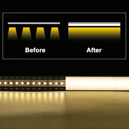VST 6Pack 3.3 ft Black LED Aluminum Channel with Milky White Cover V Shape 16x16mm, Led Strip Light Track with Accessories for Led Strip Lights in Home Lighting