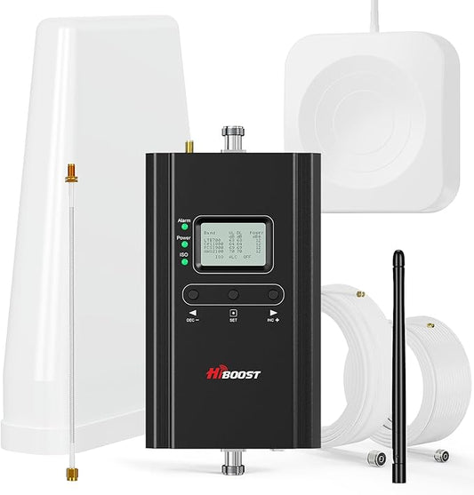 Hiboost Cell Phone Signal Booster for Home and Office, 4,000 sq ft, Boost 5G 4G LTE Data for Verizon AT&T and All U.S. Carriers, FCC Approved