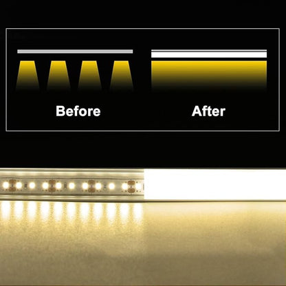 VST 20pack 3.3ft LED Channel, V Shape Led Diffuser Channel, LED Aluminum Channel System with Milky Cover, End Caps and Mounting Clips, Aluminum Profile for LED Strip Light Very Easy Installation