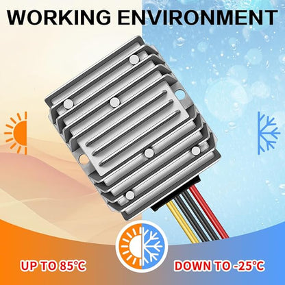 DC 36V/48V Step Down to 24V 20A 480W, DC 36V 48V Buck to 24V Voltage Regulator, IP67 Waterproof Power Supply Module Buck Transformer for Golf Cart Forklifts Car Truck Boat Vehicle
