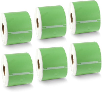 BETCKEY Colored Labels Compatible with Dymo 30857 (2-1/4" x 4") Visitor Name Tag Badge Labels, Compatible for Dymo LabelWriter Thermal 450, 4XL & Zebra Desktop Printers [6 Rolls, Green]