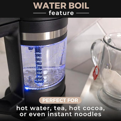 VINCI Micro Café Smallest Single-Serve Coffee Brewer | Compatible with Keurig K-Cups, K-Pods | Glass Carafe | Enclosed Brewing for Hotter Coffee | Large Capacity Reusable Filter Cup Included (Black)