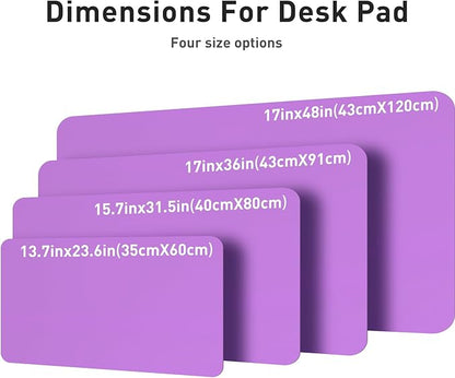 Aothia Leather Desk Pad Protector, Mouse Pad, Office Desk Mat, Non-Slip PU Leather Desk Blotter, Laptop Desk Pad, Waterproof Desk Writing Pad for Office and Home (31.5" x 15.7", Iris Violet)