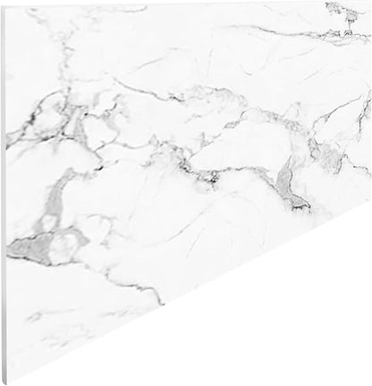 Dundee Deco Faux Marble Wall Panels - 2 ft X 4 ft - Glossy, Waterproof Indoor Wall Cladding - White, Grey, Black Veins - Set of 4 - Covers 31 sq ft