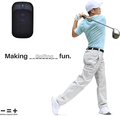 MINUS EQUALS PLUS - = + Golf Speaker/Wireless Wearable Bluetooth Speaker/Portable/Clip on/Up to 18hrs of Battery Life/Built-in Mic for Hands-Free Music and Calls/Water Resistant/Modern Design (Blue)
