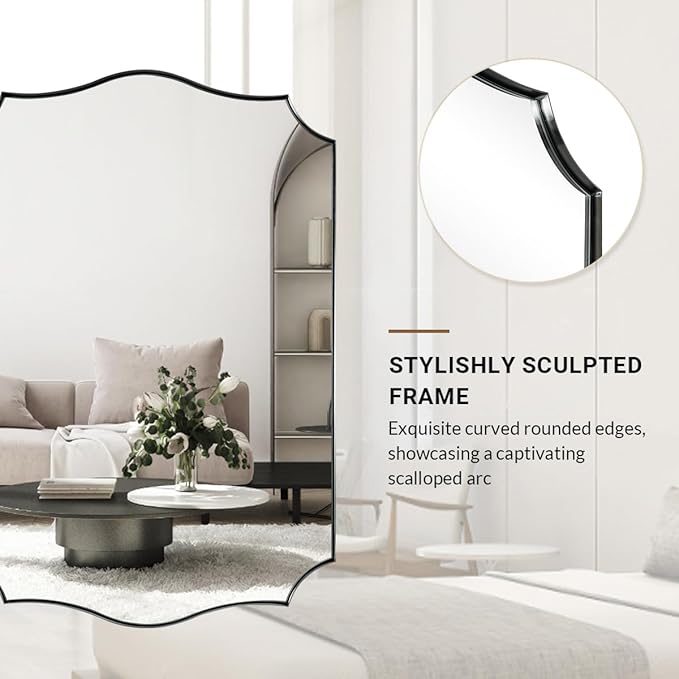 ANDY STAR Brushed Nickel Mirror, 22x30 Inch Silver Bathroom Vanity Mirror, Anti-Rust Stainless Steel 1" Frame, Unique Rectangular Mirror Ideal for Bathroom, Powder Room
