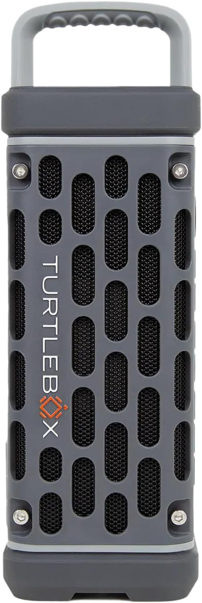 Turtlebox Ranger: Loud! Outdoor Portable Bluetooth 5.4 Speaker | Rugged, Waterproof, Ultra-Portable | Plays to 105 db, Deep Bass, Shockproof, Unlimited Pairing for Full Stereo Experience, Gray