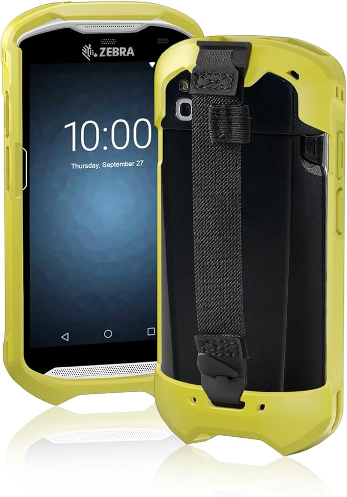 TC51 TC52 TC56 TC57 TC510K Case with Hand Strap - Protective & Ergonomic for Zebra Handheld Barcode Scanners SG-TC5X-EXO1-01 SG-TC5X-EXONHS-01 (Yellow)