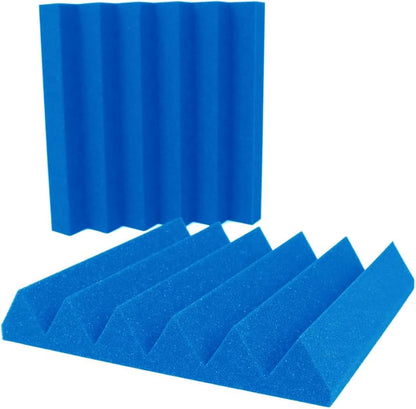 Foam Factory Inc 24 Pack Color Acoustic Foam Panel Studio Soundproofing Wedge Wall Tiles 12” X 12” X 2” (Blue)
