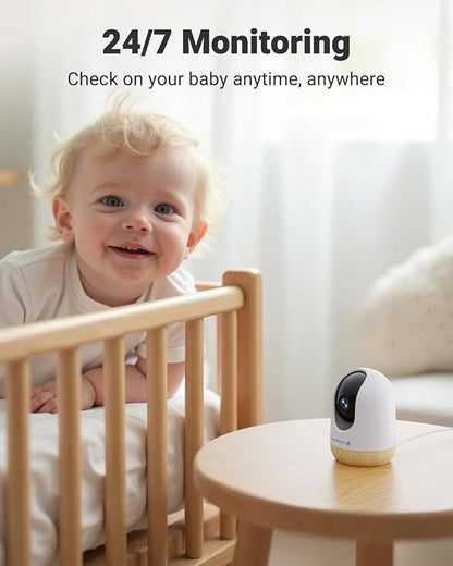 MUBVIEW Pan/Tilt Cameras for Home Security Indoor, 5MP Pet/Cat/Dog Camera with Phone App, 2.4/5 GHz WiFi Baby Monitor, Indoor Cam, Night Vision, 7X24 Record, 2-Way Audio, Motion Tracking, 2-Pack