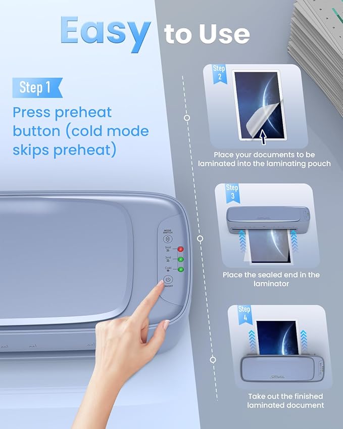 13 Inch Laminator Machine 11x17 with Laminating Sheets Personal Laminator for Teachers, 60S Warm Up Cold Thermal Lamination Machine for Home Office, A3 Laminating Machine Portable Paper Laminate Kit