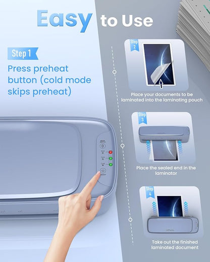 13 Inch Laminator Machine 11x17 with Laminating Sheets Personal Laminator for Teachers, 60S Warm Up Cold Thermal Lamination Machine for Home Office, A3 Laminating Machine Portable Paper Laminate Kit