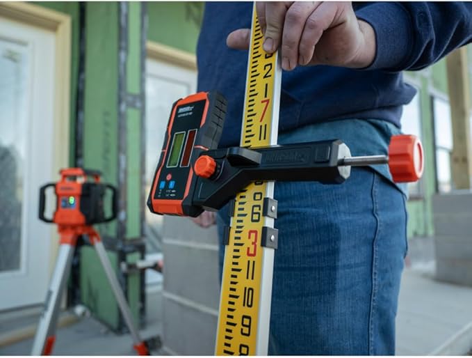 Johnson Level & Tool JLR300-UNV-RG Universal Green & Red Rotary Laser Detector, Dual Sided Detector, LED Backlit Display