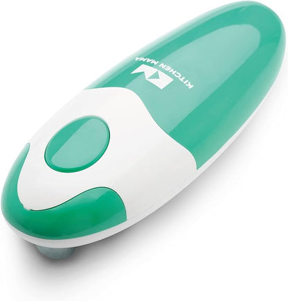 Kitchen Mama Auto Electric Can Opener: Open Your Cans with A Simple Press of Button - Automatic, Hands Free, Smooth Edge, Food-Safe, Battery Operated, YES YOU CAN (Teal)