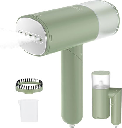 Handheld Steamer for Clothes, 1200W Foldable Travel Steamer, 20 Sec Preheat Garments Wrinkle Remover, 120V Portable Hand Iron with 150ml Water Tank, Clothes Steamer for Home Travel-Green