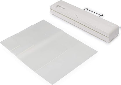 Amazon Basics 12 inch Thermal Laminator Machine, 1 Min Warm-Up, Home/Office/School Use, 20 Pouches Included, White