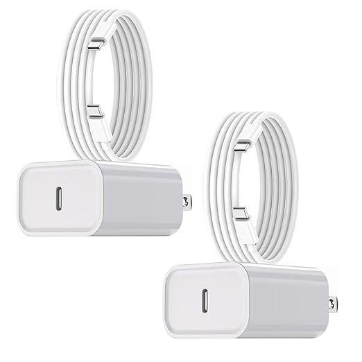 iPhone 16 15 Charger Fast Charging, 2Pack 20W Apple USB C Fast Charger Wall Adapter Blocks & 2Pack Fast Charging Cable Cord for iPhone 16 Pro Max/16e/15 Pro/15 Plus,iPad Air/Pro,AirPods