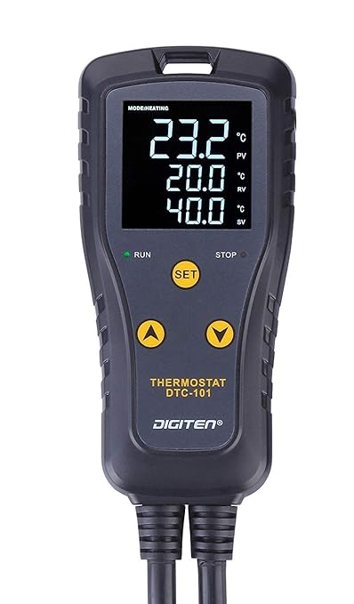 DIGITEN Temperature Controller Heat Mat Thermostat Outlet DTC101 Temperature Controlled Outlet Greenhouse Thermostat Aquarium Temperature Controller Reptile Thermostat Heating Cooling Mode 110V 10A