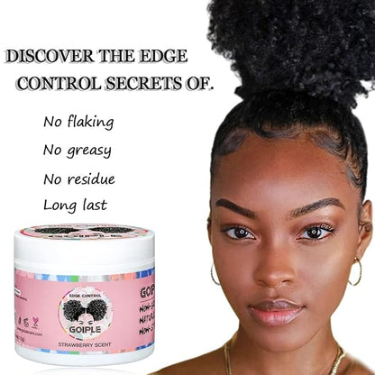 WOZUTUNT Edge Control Wax, Hair Styling Product, Strong Hold Non-greasy Edge Control Gel, Edge Wax, Rosemary Oil for Hair Growth, for Black Hair, Includes Edge Brush, 4 oz
