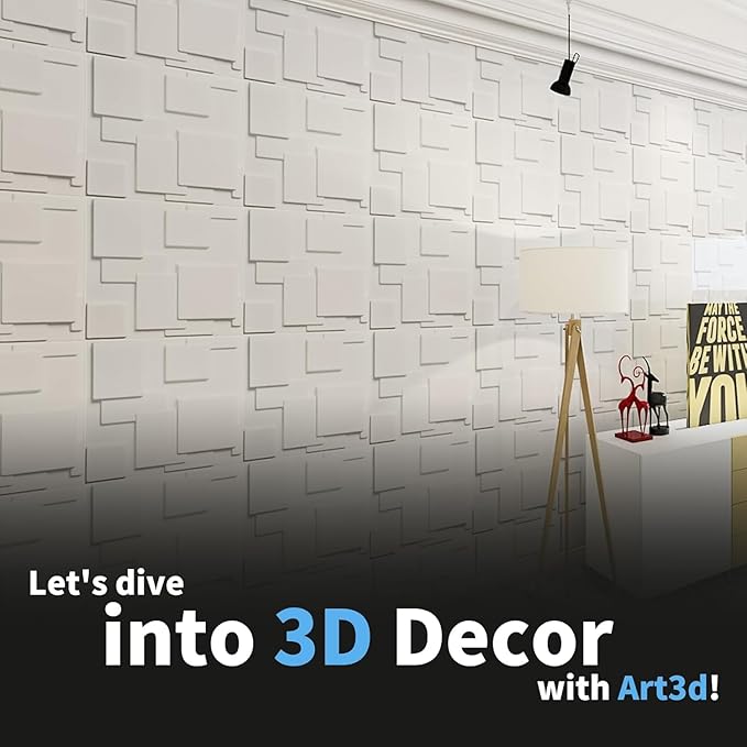 Art3d Decorative 3D Wall Panel, 32 Sq.FT PVC Interior Wall Decor for Living Room, Bedroom, Lobby, Office, Shopping Mall, White