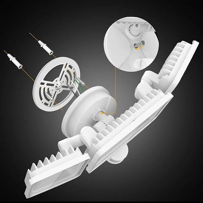 Onforu 2 Pack 100W LED Security Lights Motion Sensor Outdoor, 9000LM Super Bright Flood Light Motion Detector, IP65 Waterproof Exterior Floodlight, 6000K Hardwired Wall Light (White)