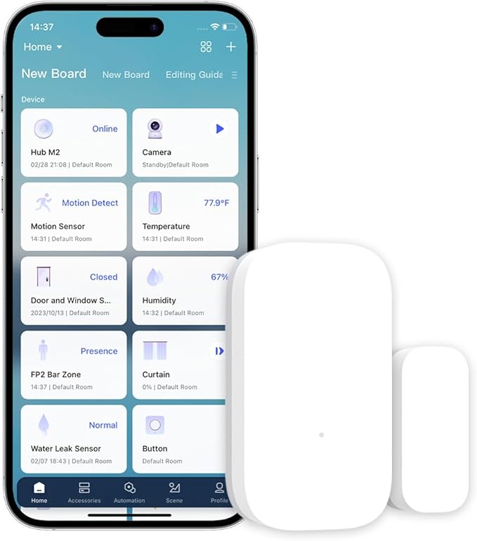Aqara Zigbee Door and Window Sensor, Wireless Contact Sensor, Home Automation, Requires Aqara Hub (not 3rd-Party), Zigbee Connection, Kid Safety, Compatible with Apple HomeKit, Alexa, IFTTT