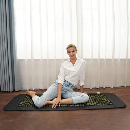 UTK 70'' x 24'' Full Body Quantum Wave Far Infrared Heating pad, 5X Pain Relief, FSA-HSA Eligible Weighted Mat with Magnets Stone, Jade & Tourmaline, Hotter to 159℉, 4H Auto-Off, Gift for Women Men
