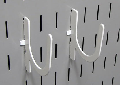 Wall Control 3in Reach U-Hook Accessory “U” Shaped Slotted Metal Pegboard Hook Pegboard and Slotted Tool Board – White