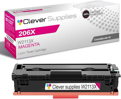 CS Replacement Compatible with HP 206X Toner Cartridge W2113X to use with Color Pro MFP M283cdw M282nw M2255nw M283fdn (Magenta, 1-Pack)
