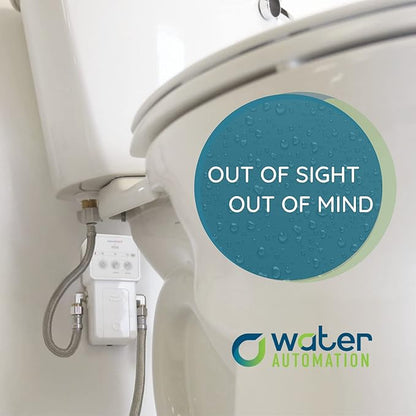 aquaHALT Smart Home Water Toilet Leak Detector Alarm and Automatic Shut Off Valve - Water Sensor Alarm Shut Off Tool - Easy Installation - Battery Operated - Protect Your Home from Water Damage