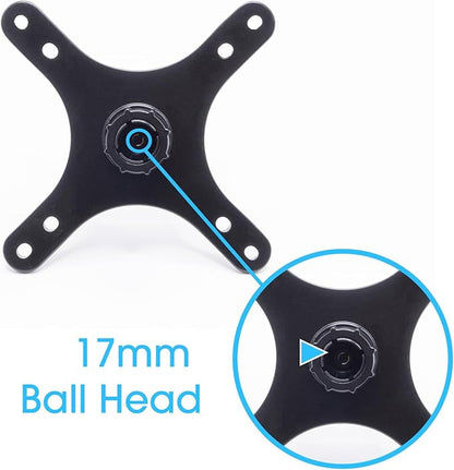 Kado Portable Monitor Stand Adapter Bracket Plate Tripod Black, Wall Mount Arm Mount 17mm Ball Head to 100x100mm 75x75mm Universal, Tripod Camera Stand for Desktop Monitor Portrait/Landscape Mode