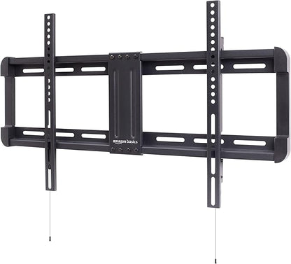 Amazon Basics Low Profile TV Wall Mount with Horizontal Post Installation Leveling for 32 to 86 inch TVs, Black