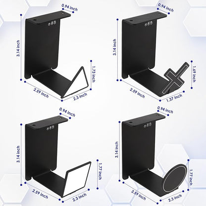 VKheroKV HC128 Headphone Holder Hanger for Desk, Include Adhesive Strips, Universal Headset Stand for PS4/PS5/Xbox/PC/Mac/Headphones Game Controller Hanger (Including 4 Types)